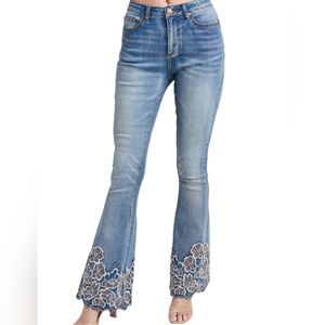 ❤️ Venus Boot Cut Floral Scalloped Jeans Size 18 ( fits like 16)